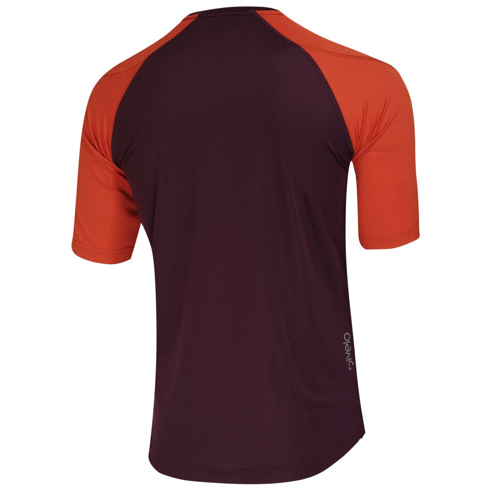 Rivelo Mens Webber MTB Jersey (Burgundy/Burnt Orange) (studio)