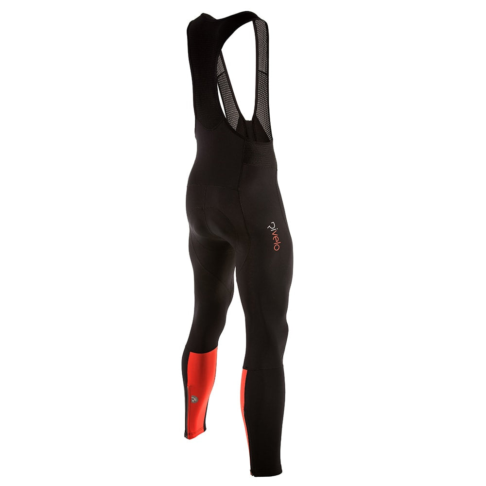 Rivelo Mens Winnats Thermal Bib Tights (Black/Orange) (studio)