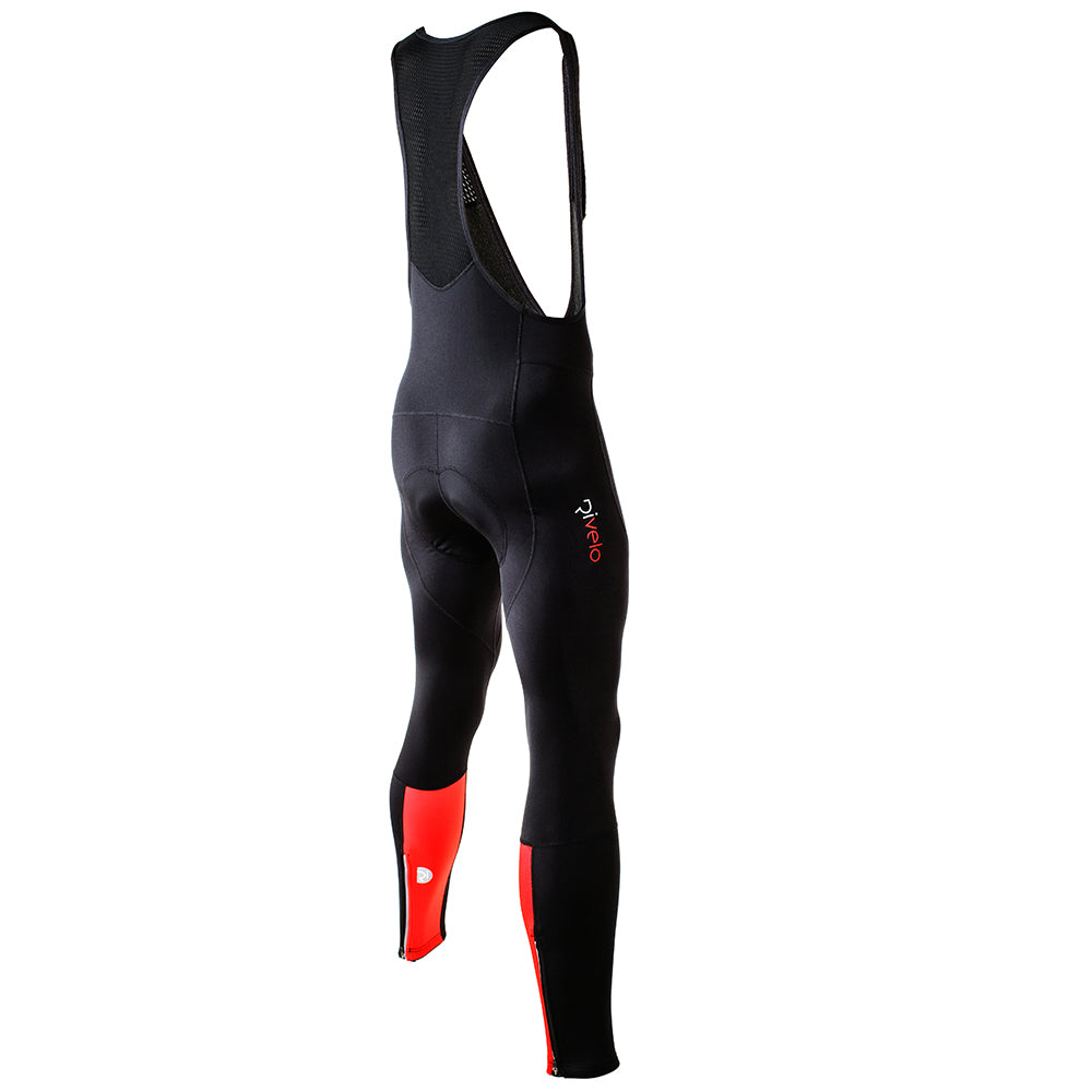Rivelo Mens Winnats Thermal Bib Tights (Black/Red) (studio)