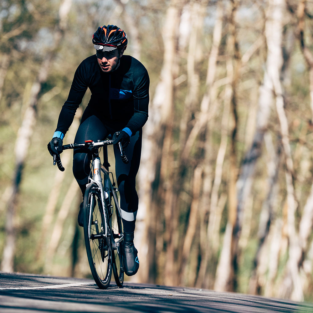 Rivelo Mens Woodside Merino Blend Long Sleeve Jersey (Black/Teal)