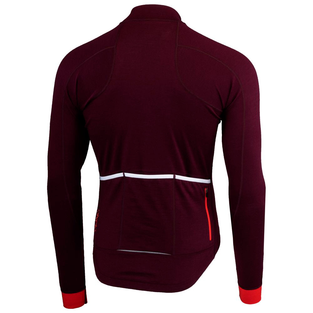 Mens Woodside Merino Blend Long Sleeve Jersey (Burgundy/Red)