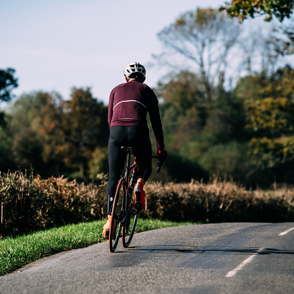 Mens Woodside Merino Blend Long Sleeve Jersey (Burgundy/Red)