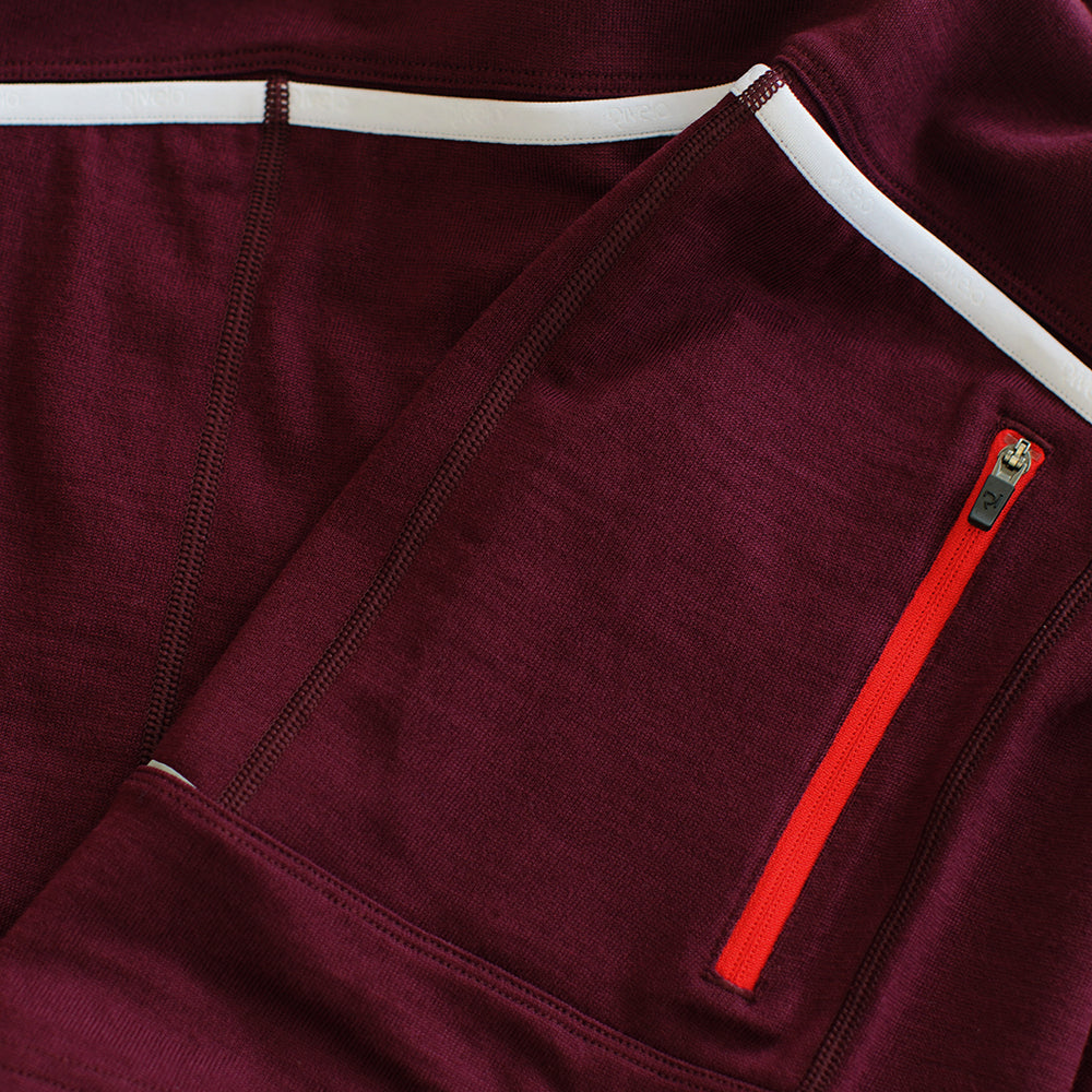 Mens Woodside Merino Blend Long Sleeve Jersey (Burgundy/Red)