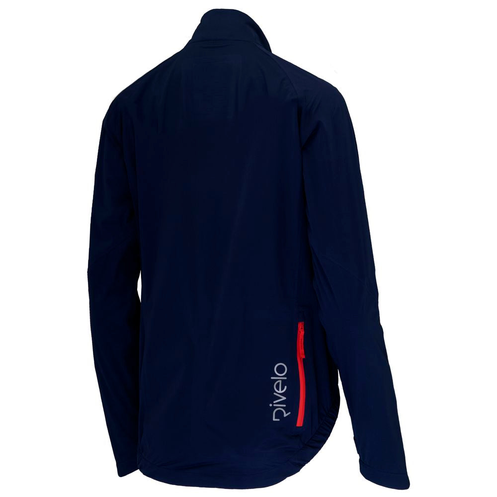 Rivelo Womens Abington High Performance Rain Jacket (Navy/Red) (studio)