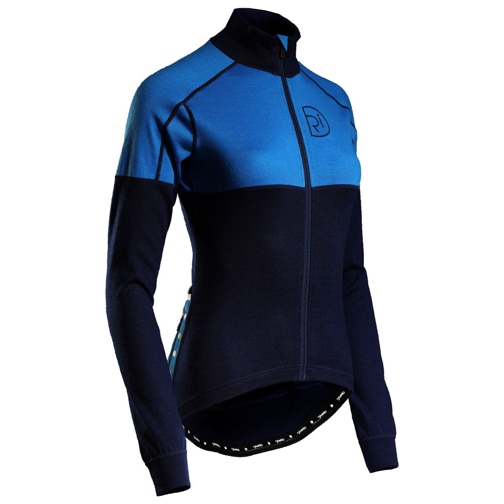 Rivelo | Womens Alderbrook Merino Blend Long Sleeve Jersey (Navy/Cobalt)