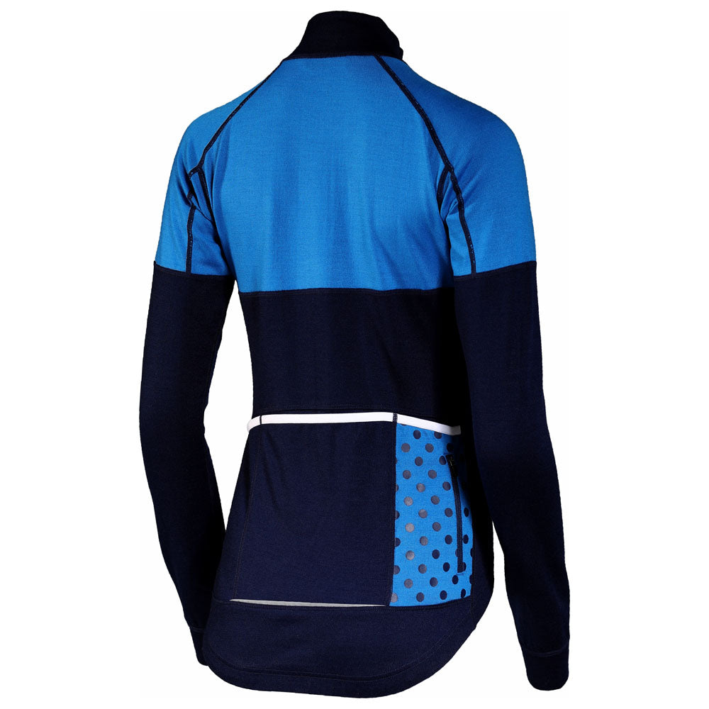 Womens Alderbrook Merino Blend Long Sleeve Jersey (Navy/Cobalt)