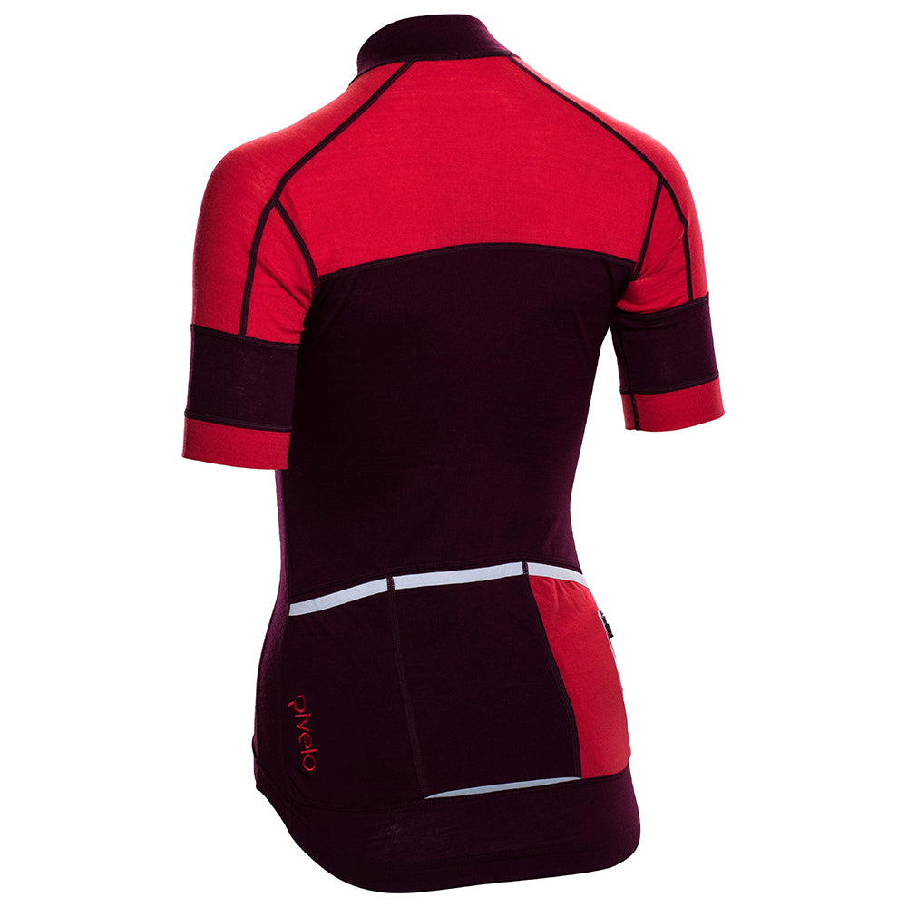 Rivelo Womens Applecross Merino Blend Jersey (Burgundy/Red) (studio)