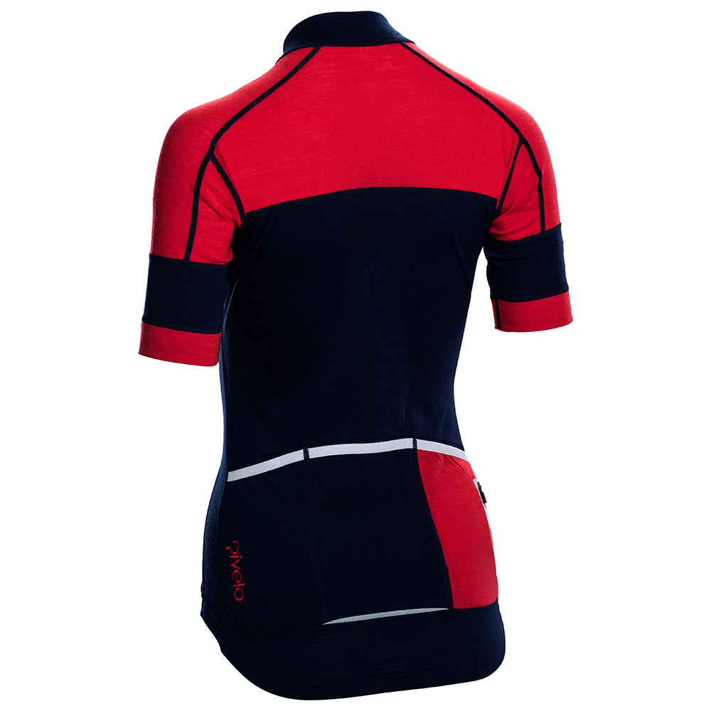 Rivelo Womens Applecross Merino Blend Jersey (Navy/Red) (studio)