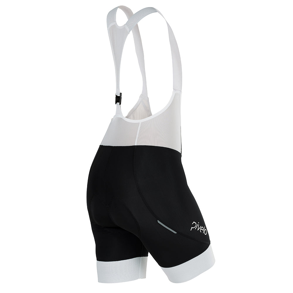 Rivelo Womens Caldera Climbers Clip-Release Bib Shorts (Black/White) (studio)