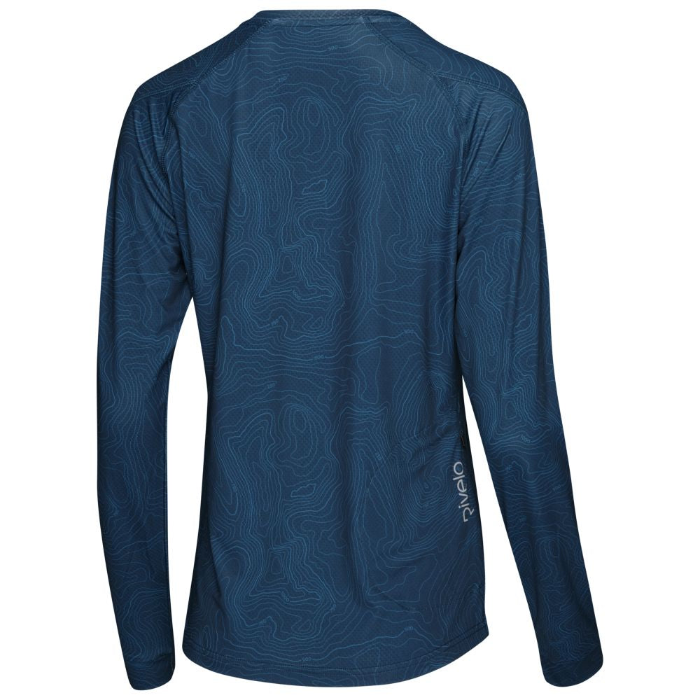 Rivelo Womens Contour Long Sleeve MTB Jersey (Marine) (studio)