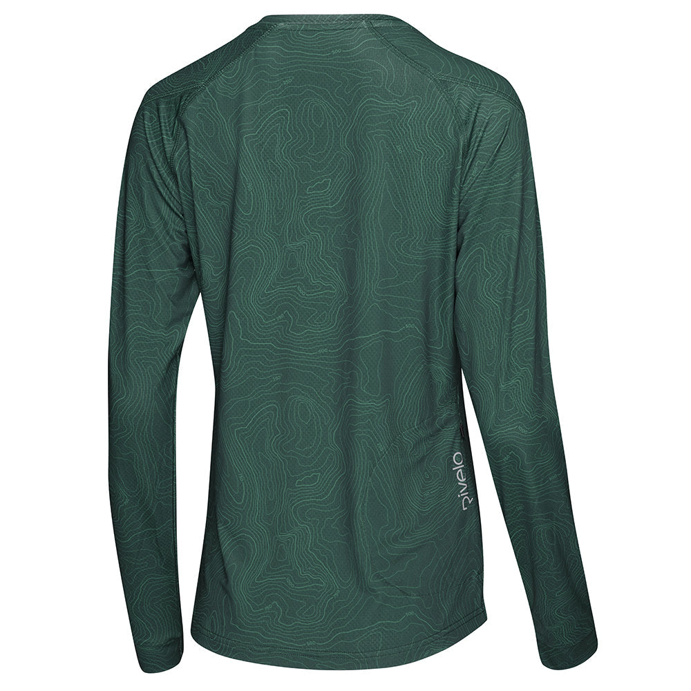 Rivelo Womens Contour Long Sleeve MTB Jersey (Woodland) (studio)