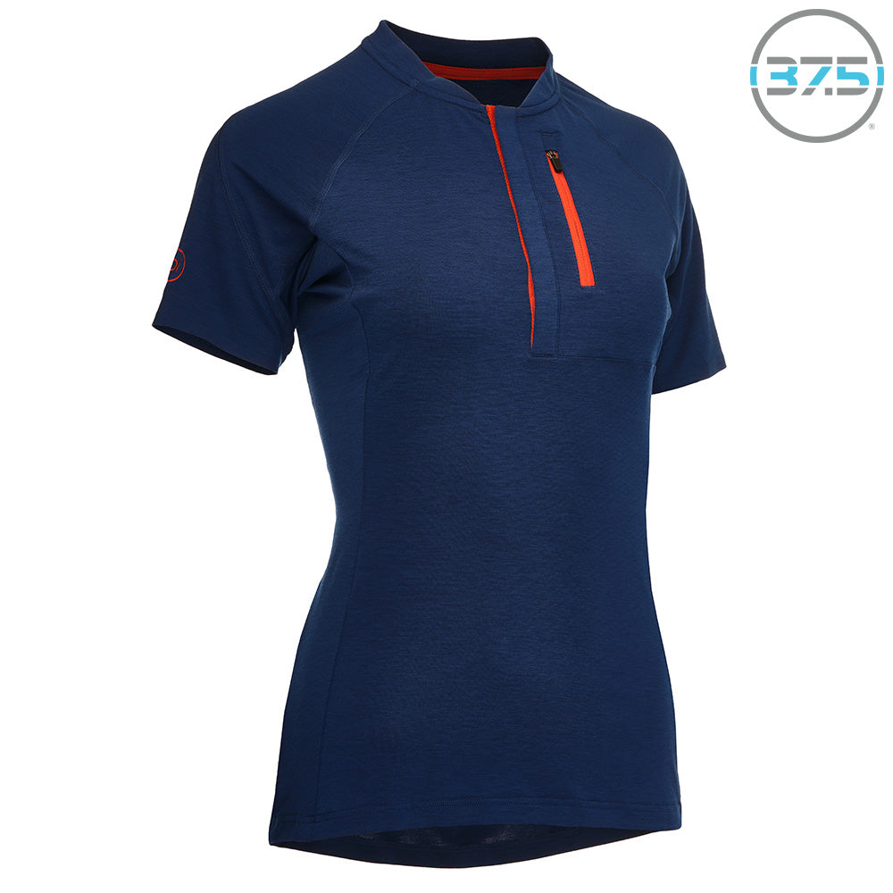 Rivelo Womens Easton Merino Blend Henley Jersey (Navy) (studio)