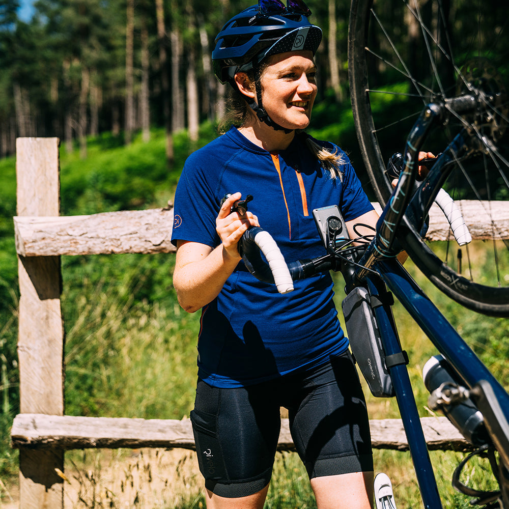 Rivelo Womens Easton Merino Blend Henley Jersey (Navy)