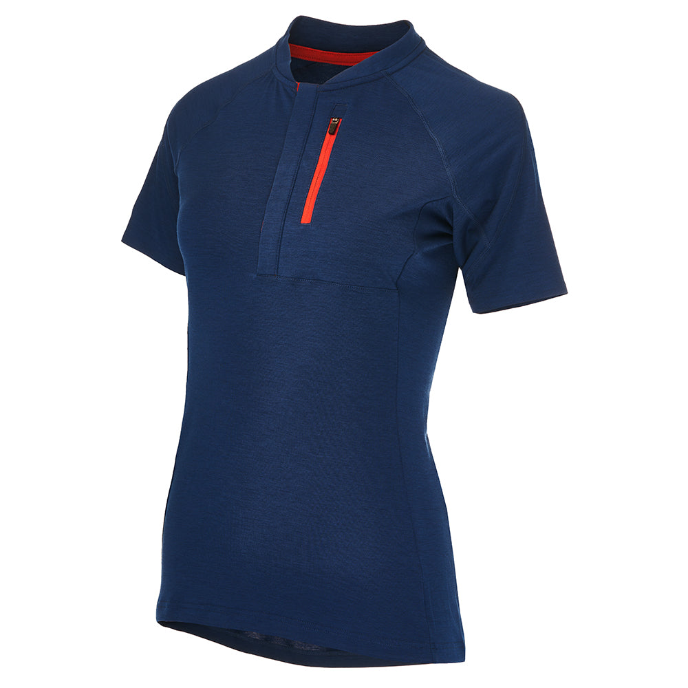 Rivelo Womens Easton Merino Blend Henley Jersey (Navy) (studio)