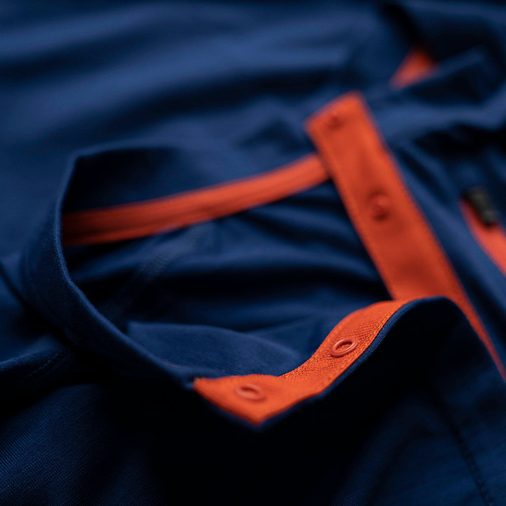 Rivelo Womens Easton Merino Blend Henley Jersey (Navy)