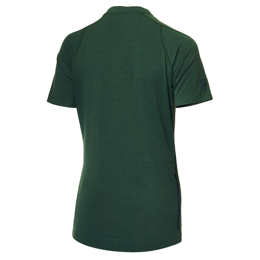 Rivelo Womens Easton Merino Blend Henley Jersey (Racing Green) (studio)