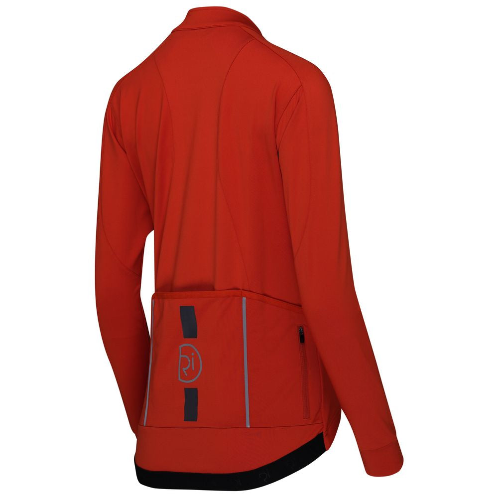Rivelo Womens Eco Frensham Thermal Long Sleeve Jersey (Burnt Orange/Asphalt) (studio)