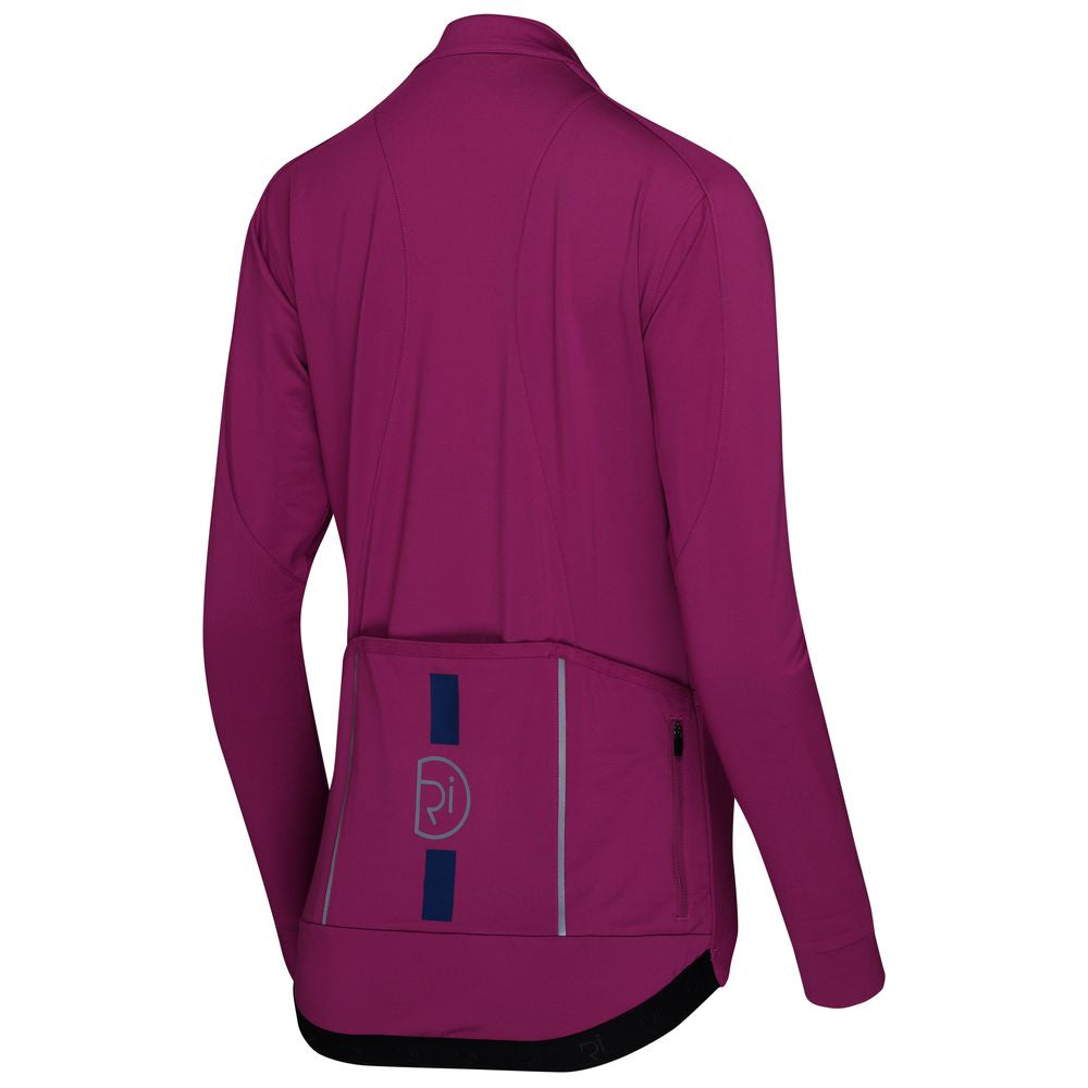 Rivelo Womens Eco Frensham Thermal Long Sleeve Jersey (Magenta/Navy) (studio)