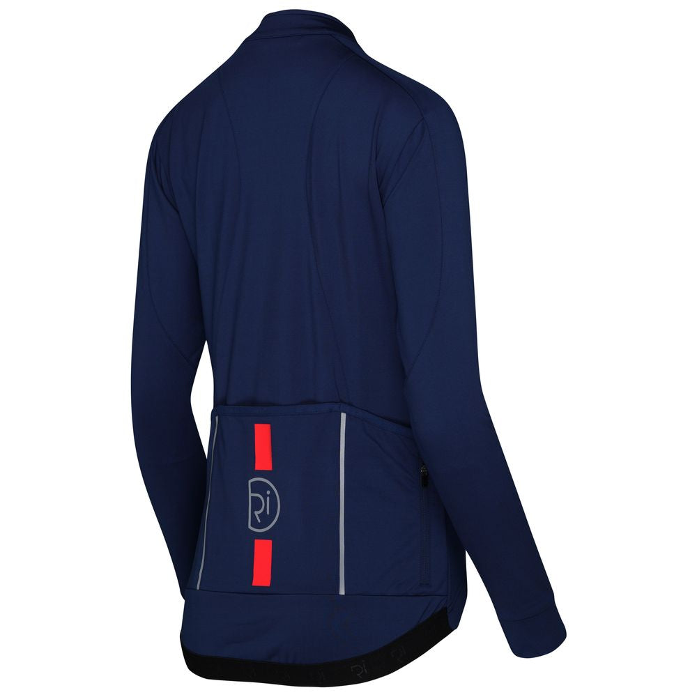 Rivelo Womens Eco Frensham Thermal Long Sleeve Jersey (Navy/Red) (studio)