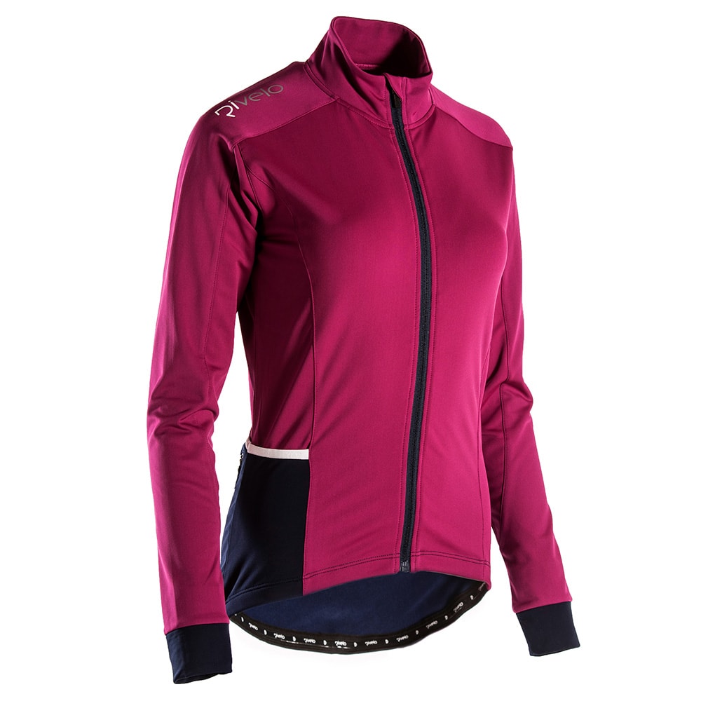 Rivelo Womens Frensham Thermal Long Sleeve Jersey (Magenta/Navy) (studio)
