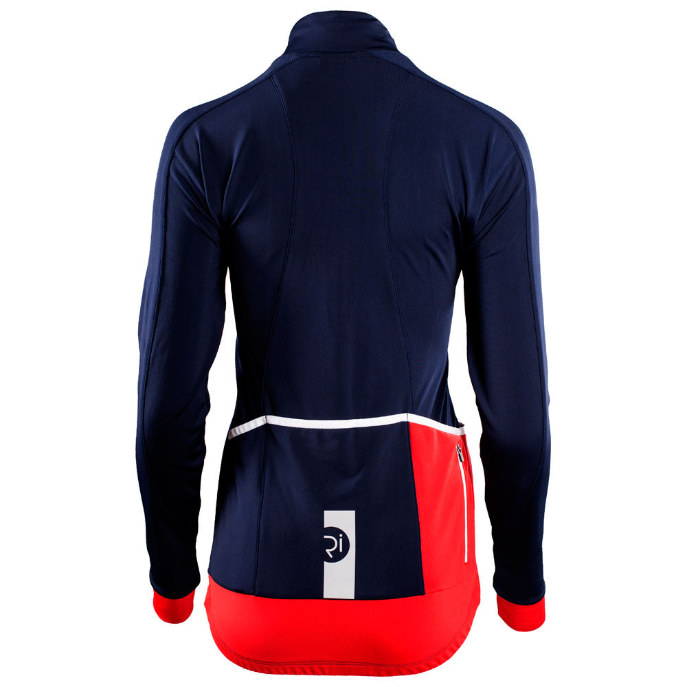 Rivelo Womens Frensham Thermal Long Sleeve Jersey (Navy/Red) (studio)