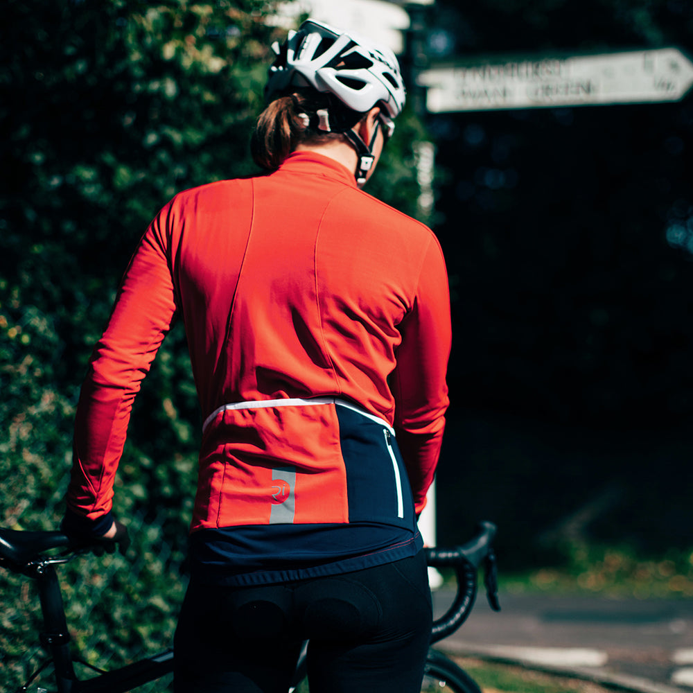 Rivelo | Womens Frensham Thermal Long Sleeve Jersey (Red/Navy)