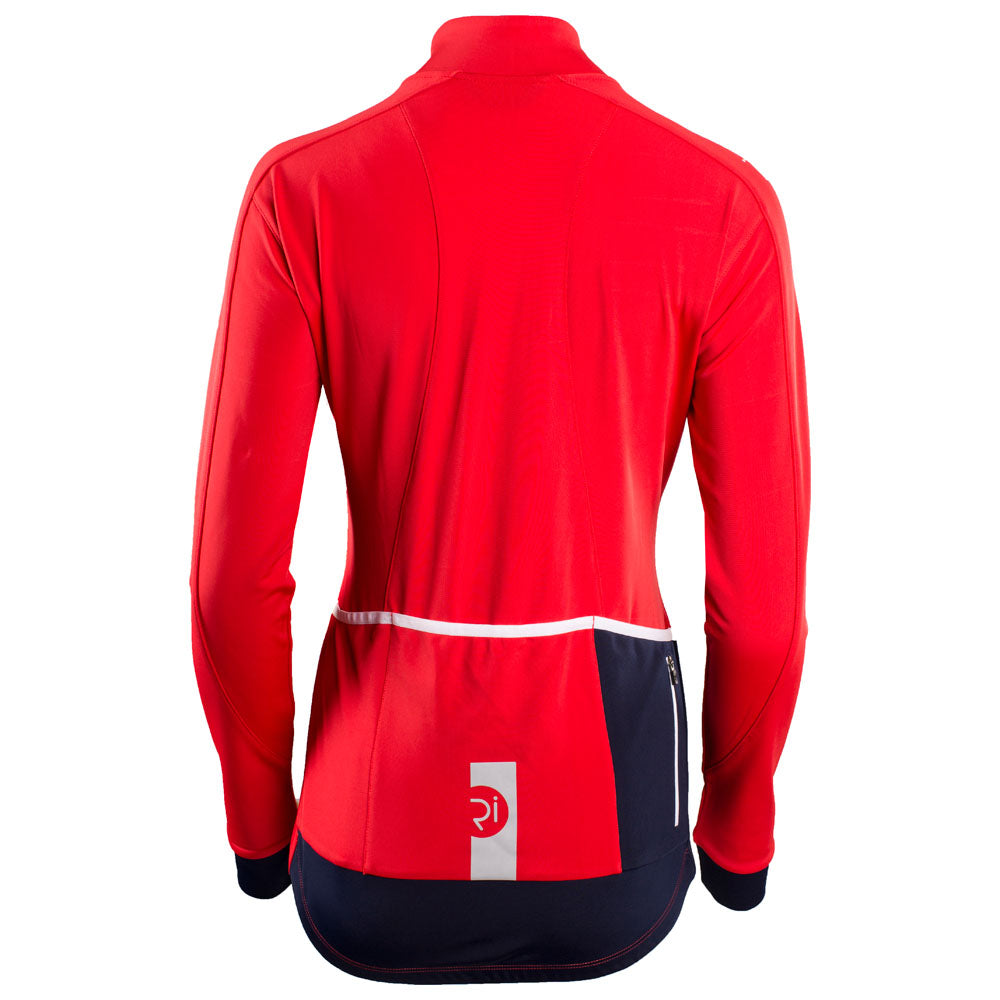 Rivelo Womens Frensham Thermal Long Sleeve Jersey (Red/Navy) (studio)