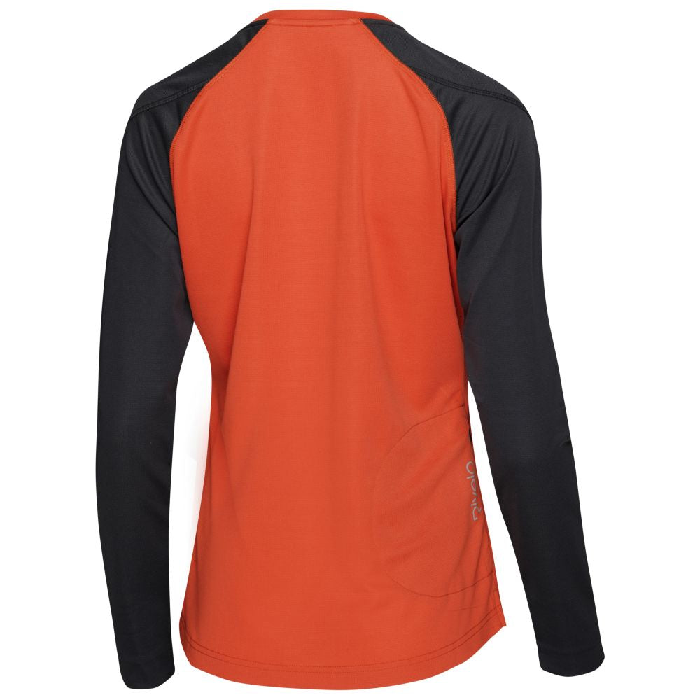 Rivelo Womens Glentress Long Sleeve MTB Jersey (Burnt Orange/Slate) (studio)