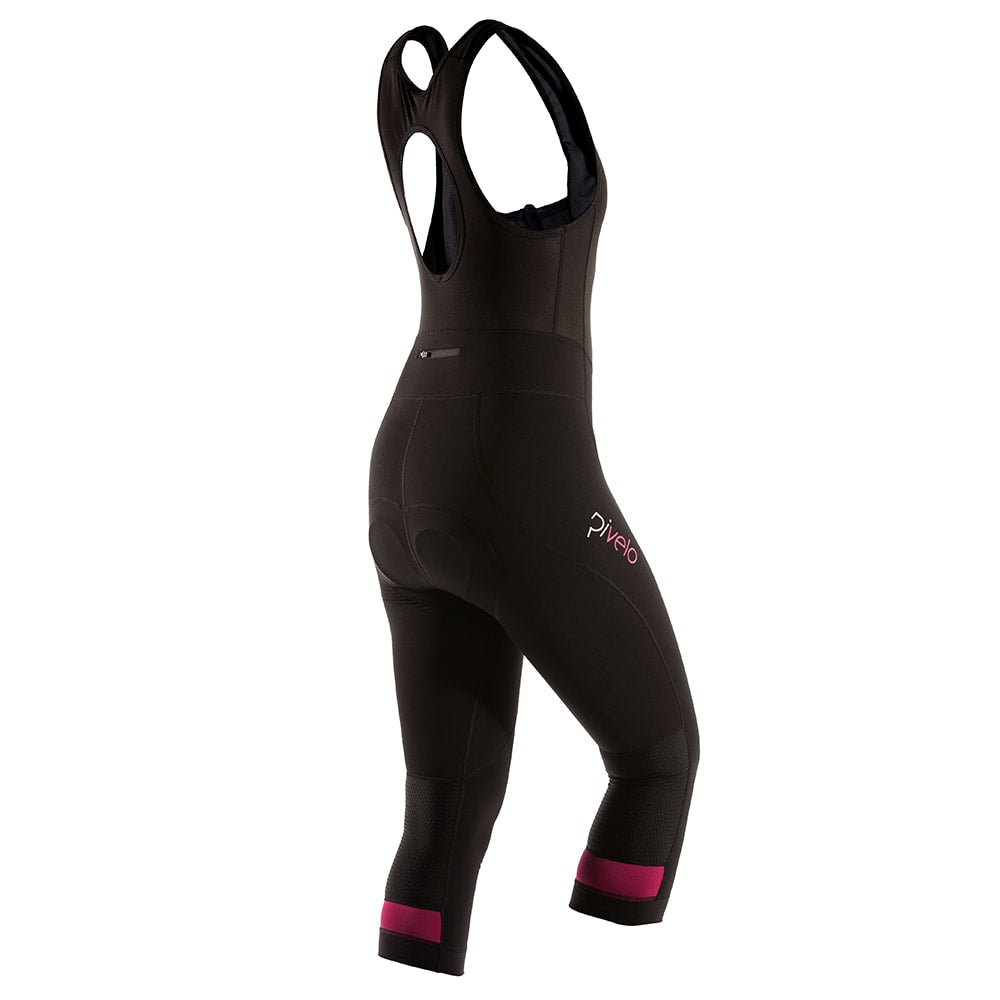 Rivelo Womens Hazelwood 3/4 Bib Tights (Black/Magenta) (studio)