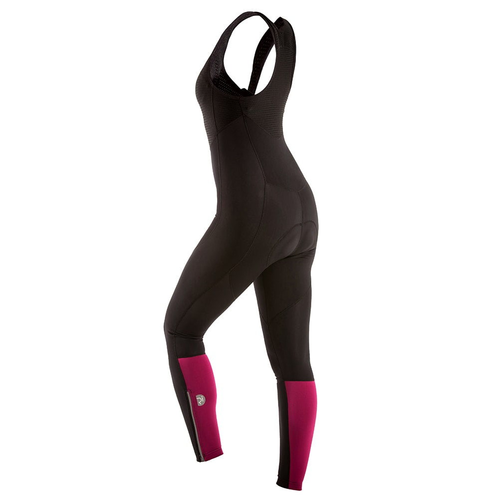Rivelo Womens Monsal Thermal Bib Tights (Black/Magenta) (studio)