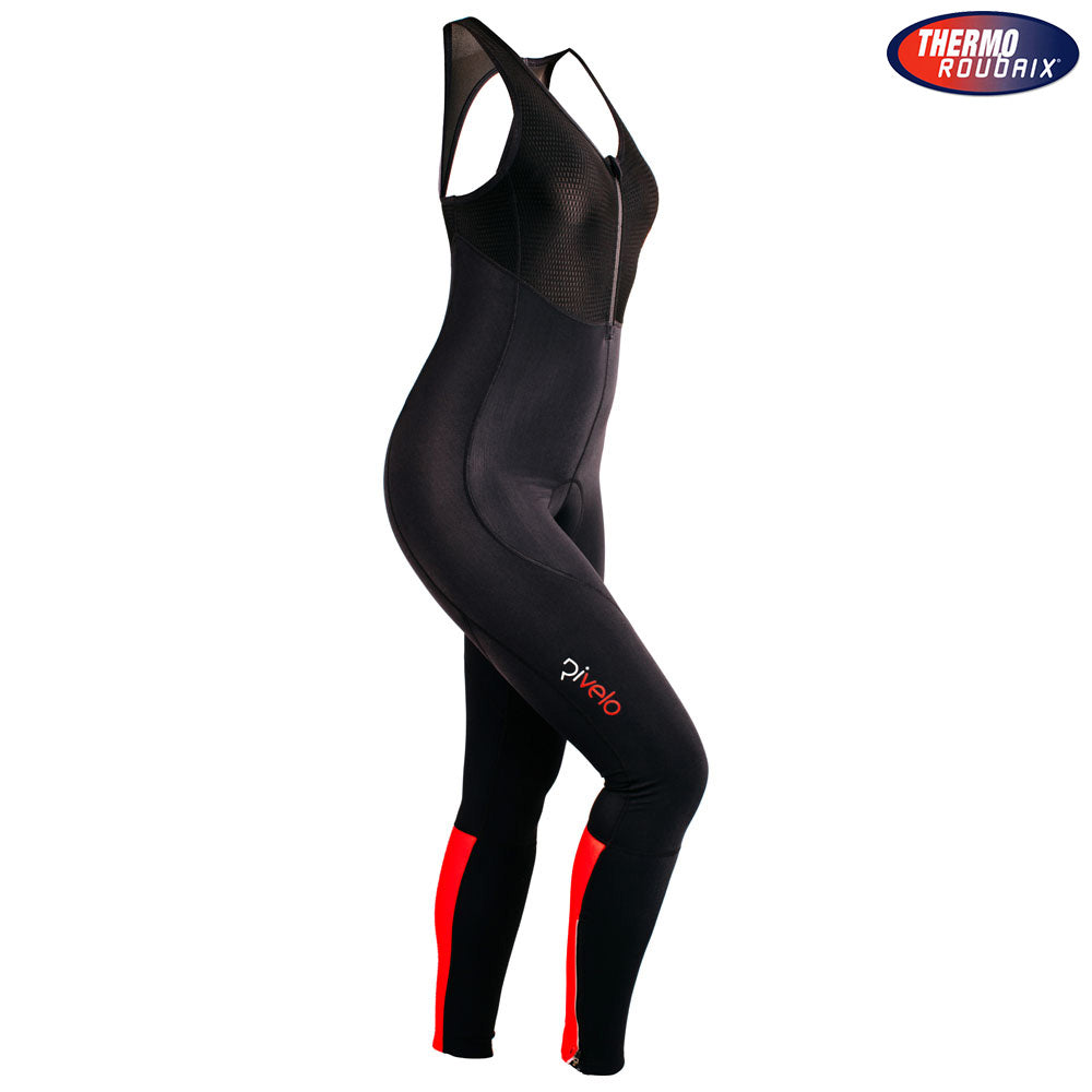 Rivelo Womens Monsal Thermal Bib Tights (Black/Red) (studio)