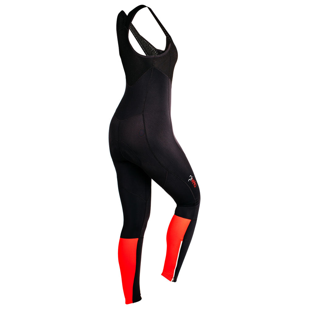 Rivelo Womens Monsal Thermal Bib Tights (Black/Red) (studio)