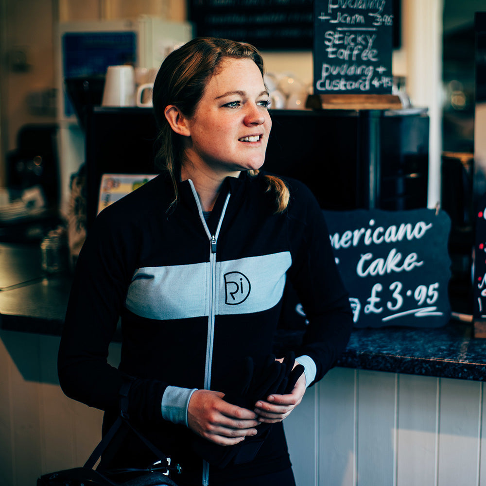 Rivelo Womens Pateley Merino Blend Long Sleeve Jersey (Black/Blue)