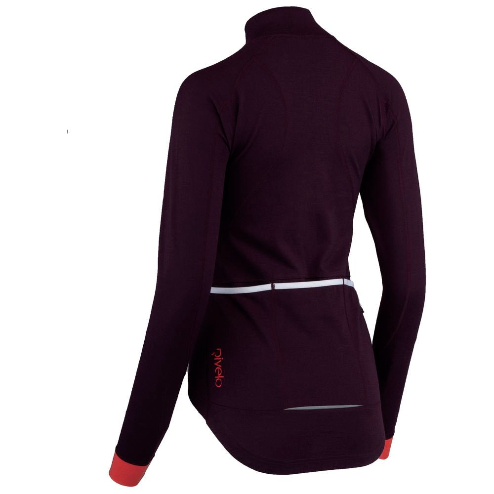 Rivelo Womens Pateley Merino Blend Long Sleeve Jersey (Mulberry/Coral) (studio)