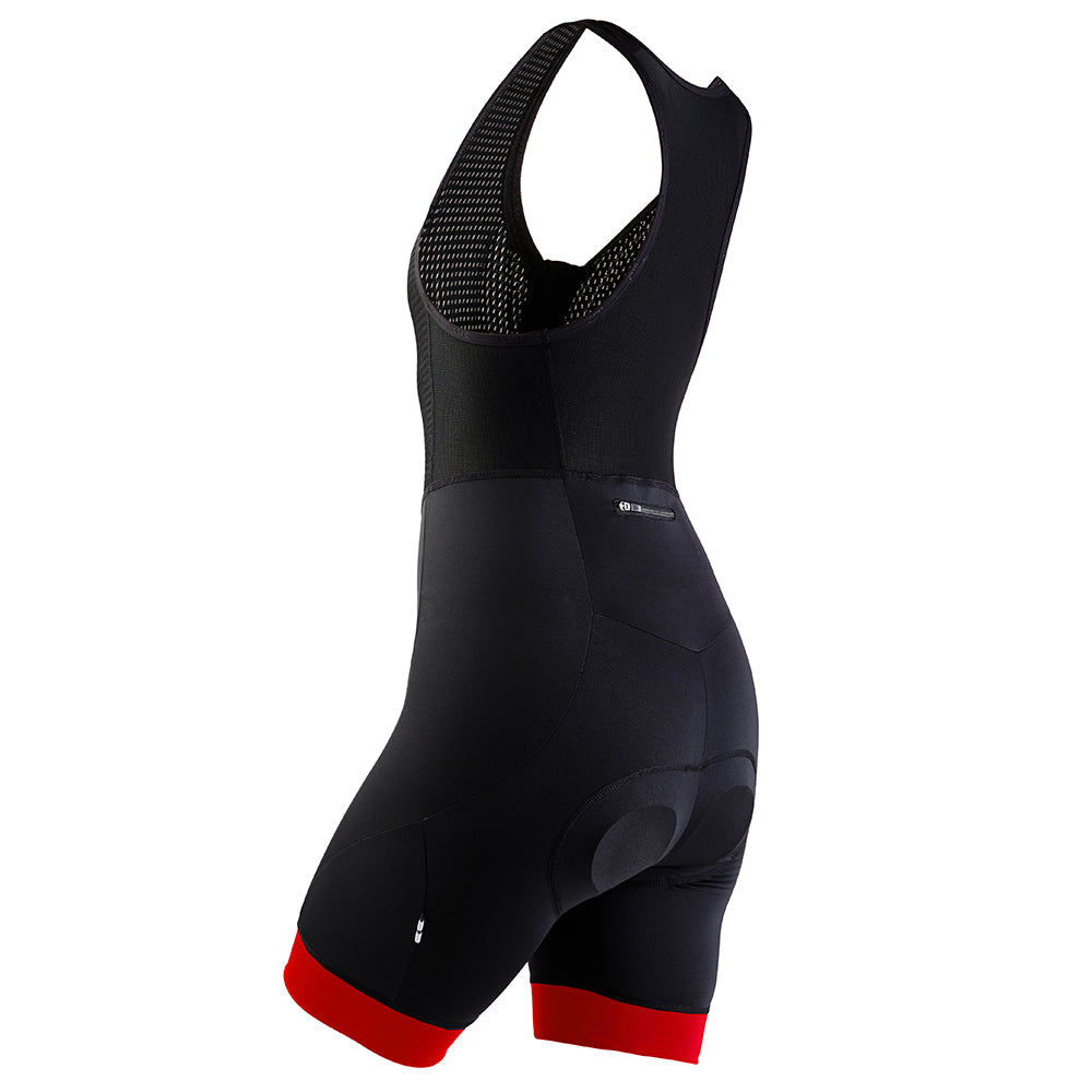 Rivelo Womens Tideswell Bib Shorts (Black/Red) (studio)