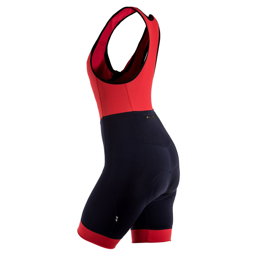 Rivelo Womens Tideswell Bib Shorts (Navy/Red) (studio)