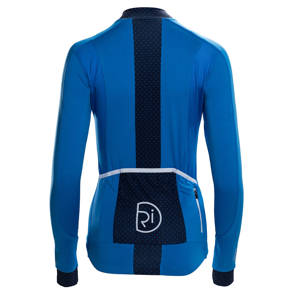 Rivelo Womens Woodvale Light Long Sleeve Jersey (Cobalt/Navy) (studio)