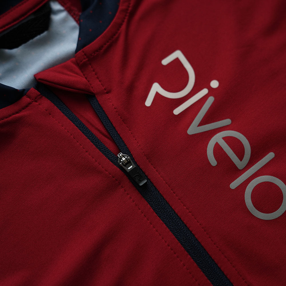 Rivelo | Womens Woodvale Light Long Sleeve Jersey (Ruby/Navy)
