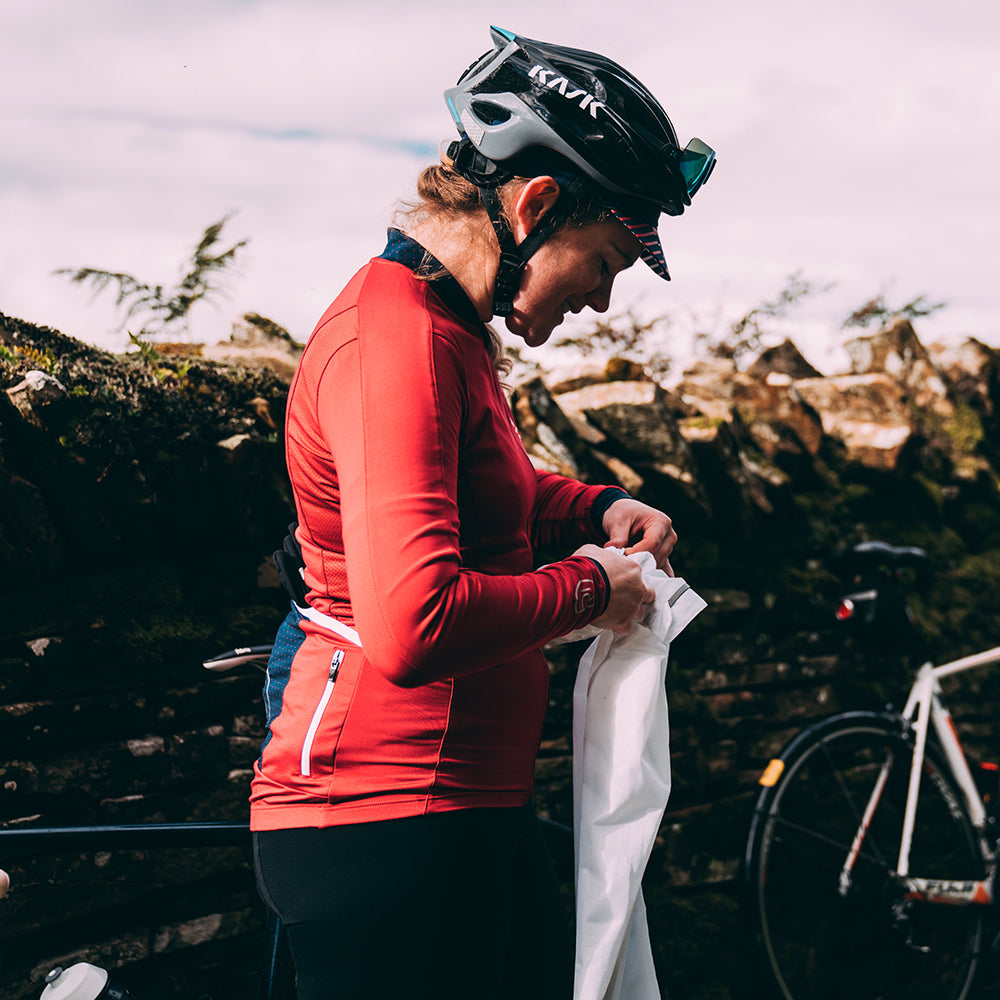 Womens Woodvale Light Long Sleeve Jersey (Ruby/Navy)