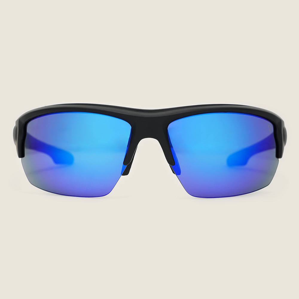 Ardgour Sunglasses (Matt Black/Blue Mirror) (studio)