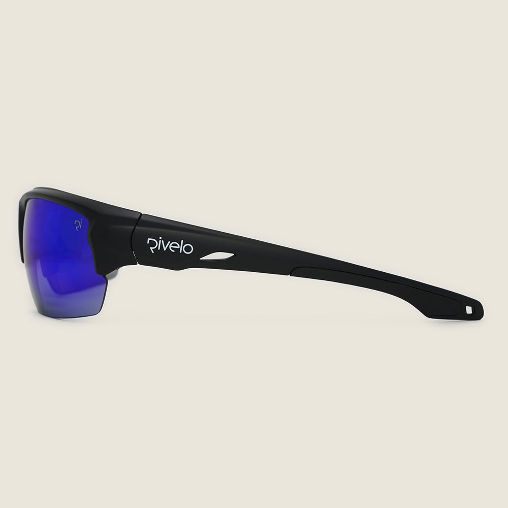 Ardgour Sunglasses (Matt Black/Blue Mirror) (studio)