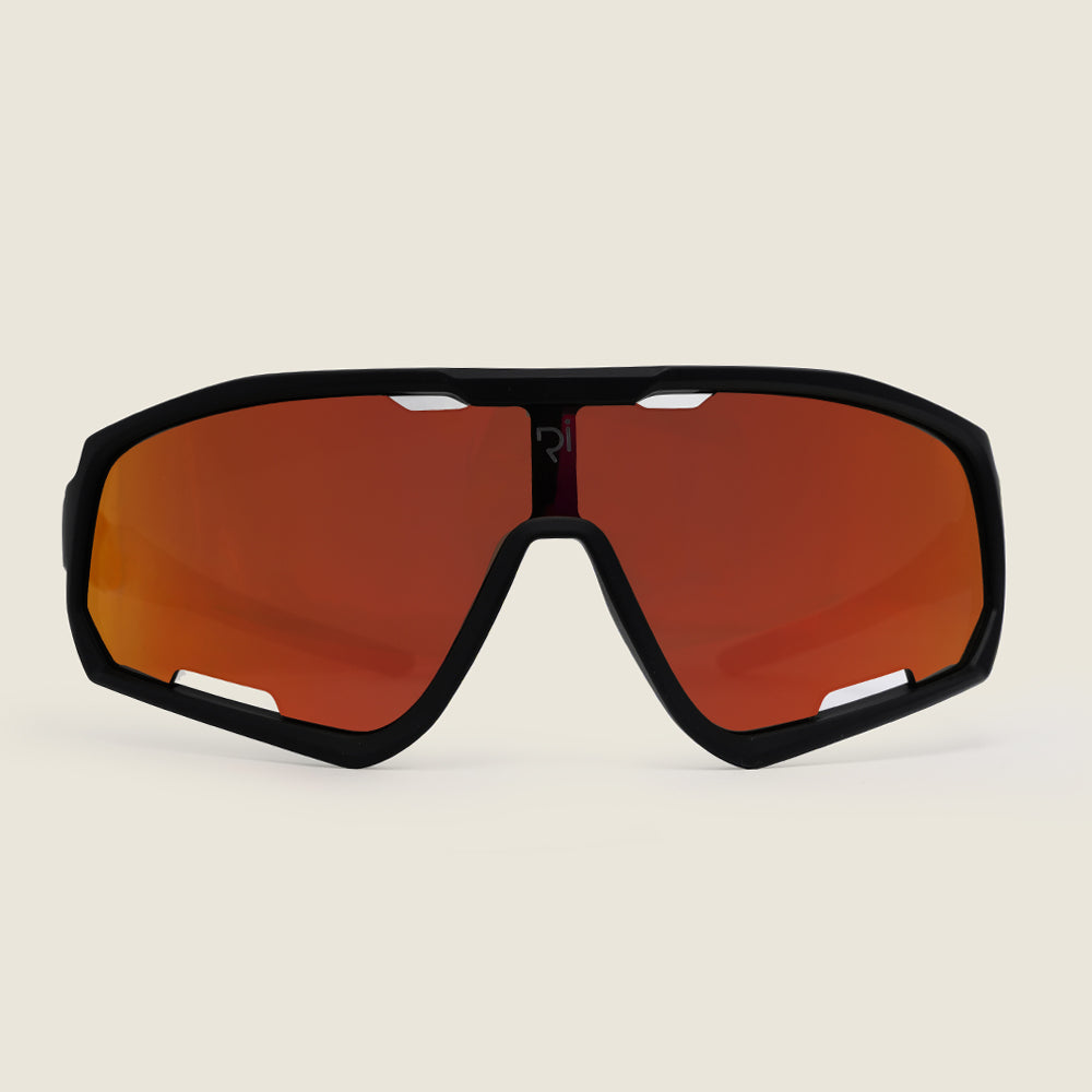 Braemar Sunglasses (Matt Black/Red Mirror) (studio)