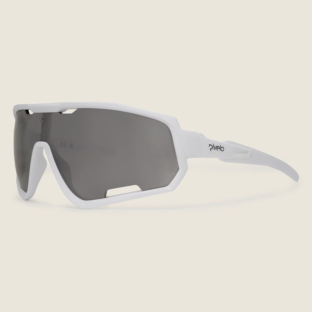 Braemar Sunglasses (Matt White/Chrome) (studio)