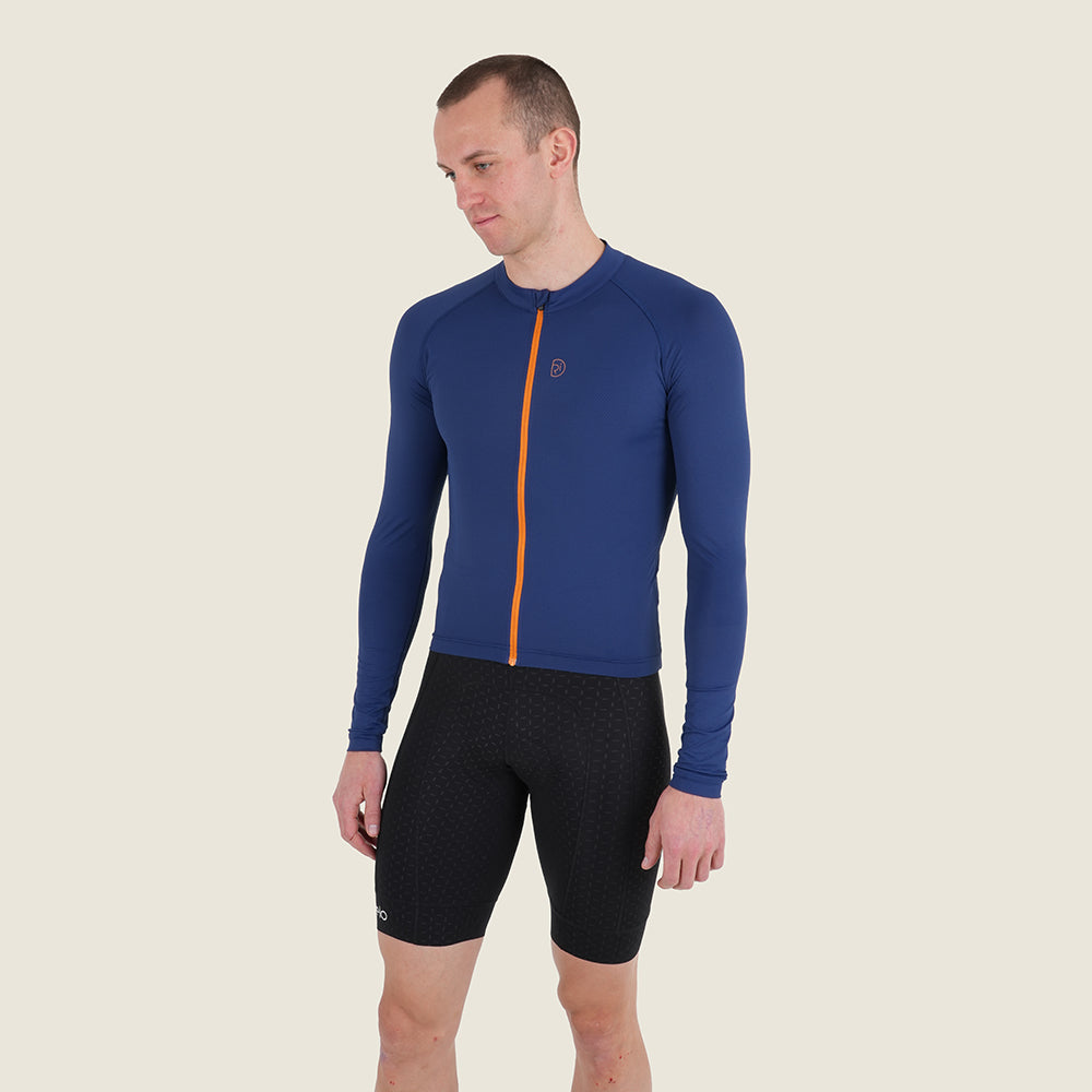 Mens Bathford Essential LS Jersey (Navy/Desert Sun) (model: barnaby)