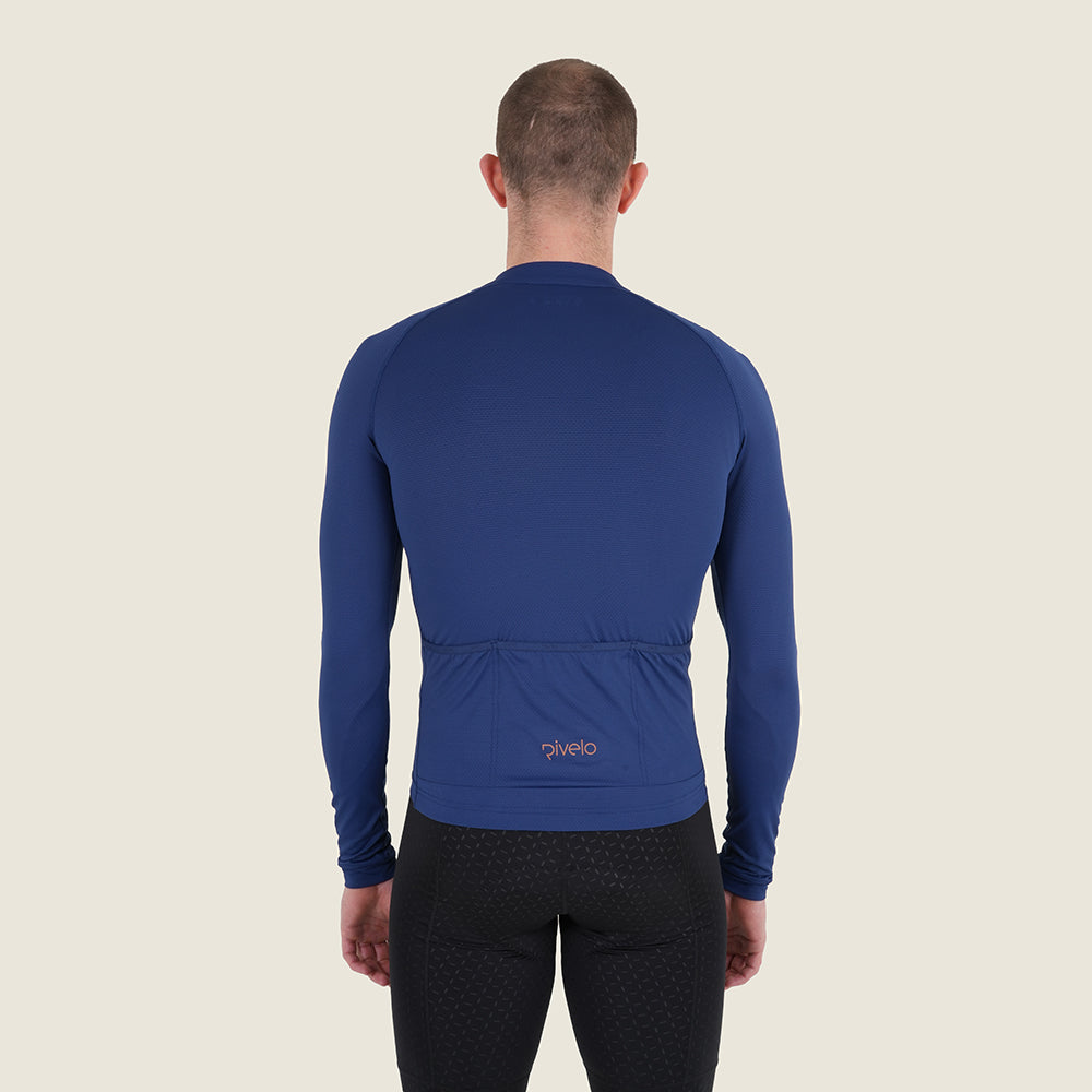 Mens Bathford Essential LS Jersey (Navy/Desert Sun) (model: barnaby)