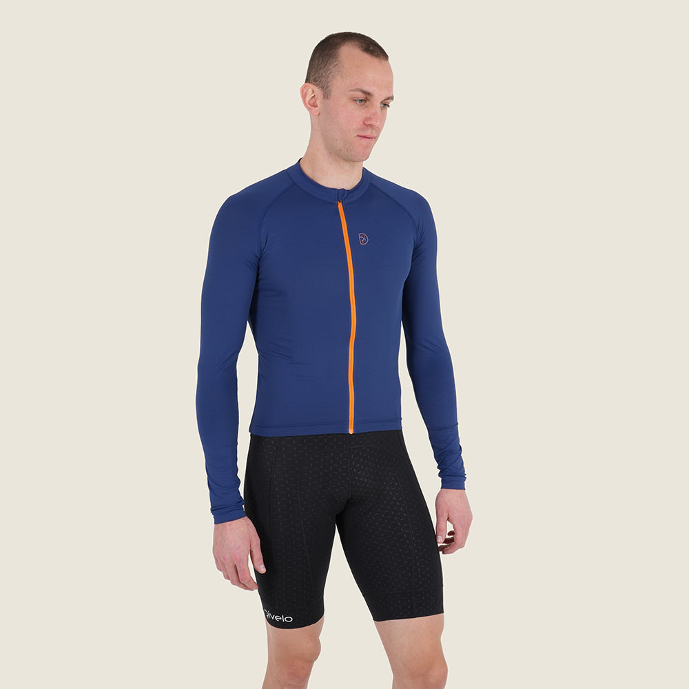 Mens Bathford Essential LS Jersey (Navy/Desert Sun) (model: barnaby)