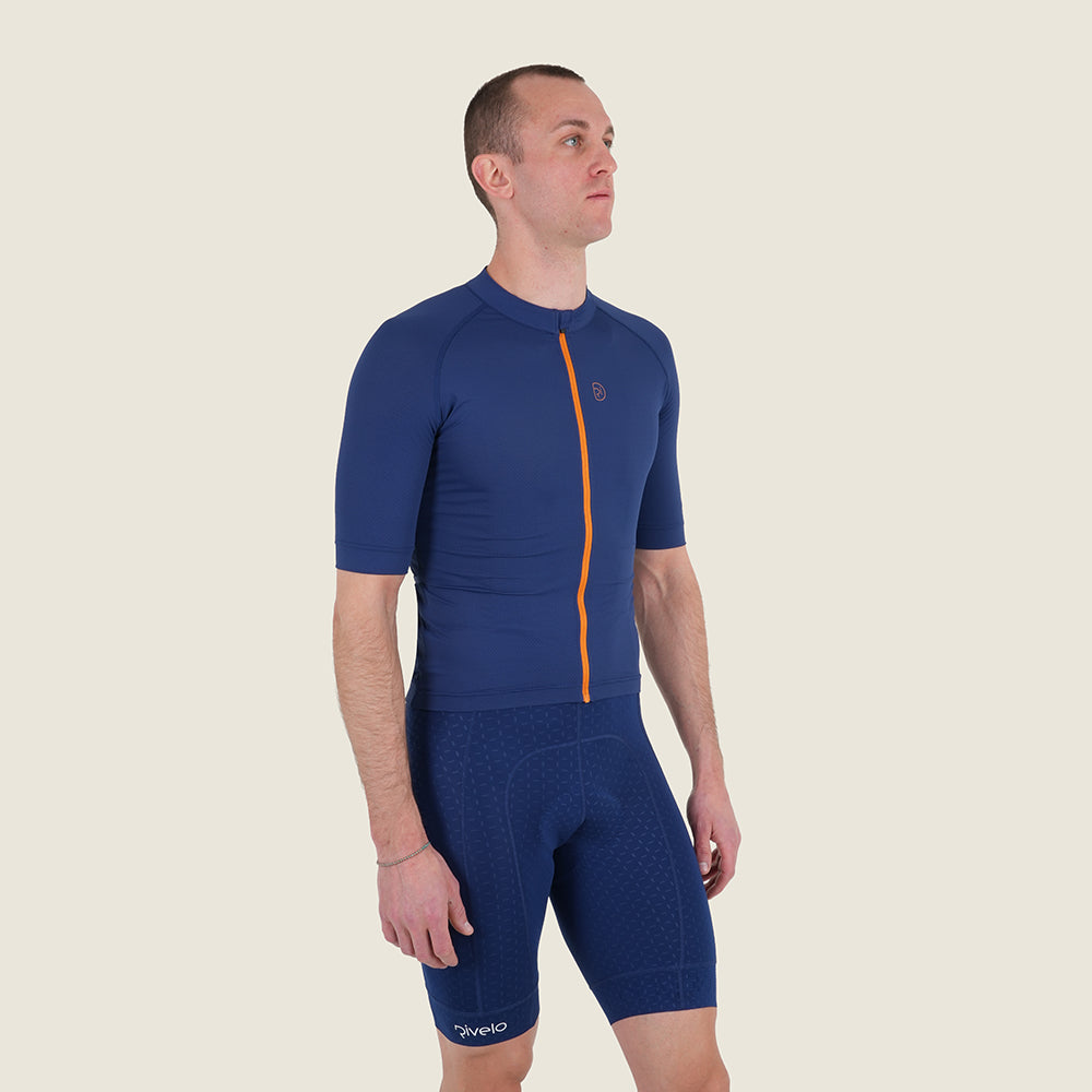 Mens Bathford Essential SS Jersey (Navy/Desert Sun) (model: barnaby)