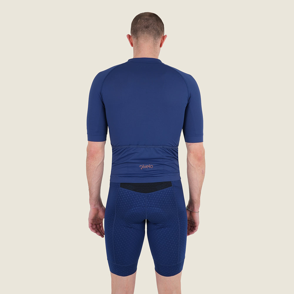 Mens Bathford Essential SS Jersey (Navy/Desert Sun) (model: barnaby)