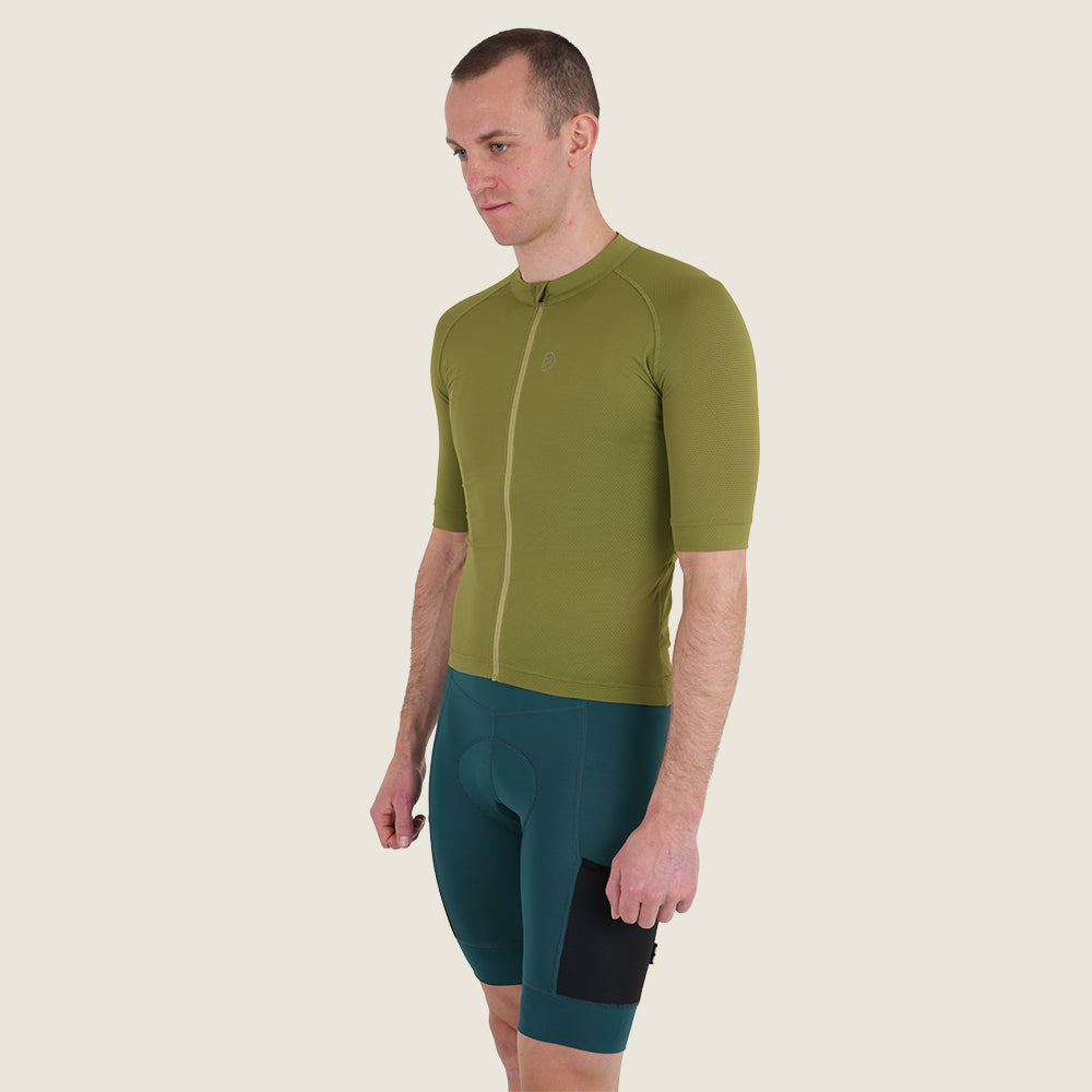 Mens Bathford Essential SS Jersey (Peat Moss/Moss) (model: barnaby)