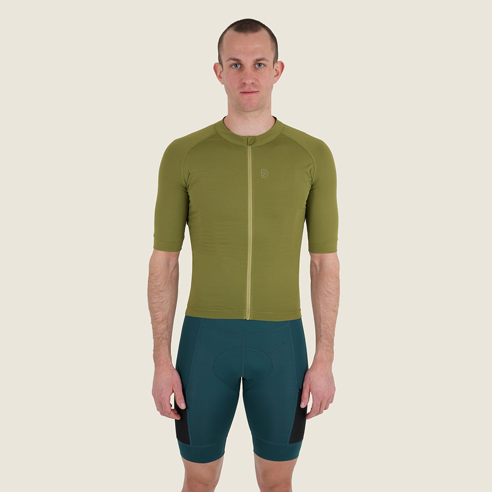 Mens Bathford Essential SS Jersey (Peat Moss/Moss) (model: barnaby)
